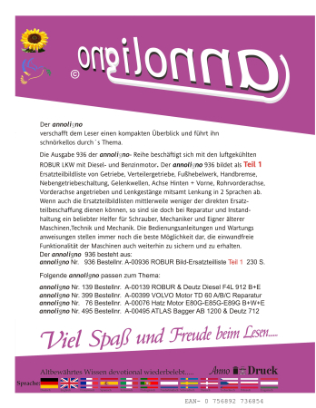 ROBUR LKW mit Diesel/Benzin Motor Getriebe Achsen & Allrad/4x4 Bild- Ersatzteilliste Teil 1 - annoligno 936